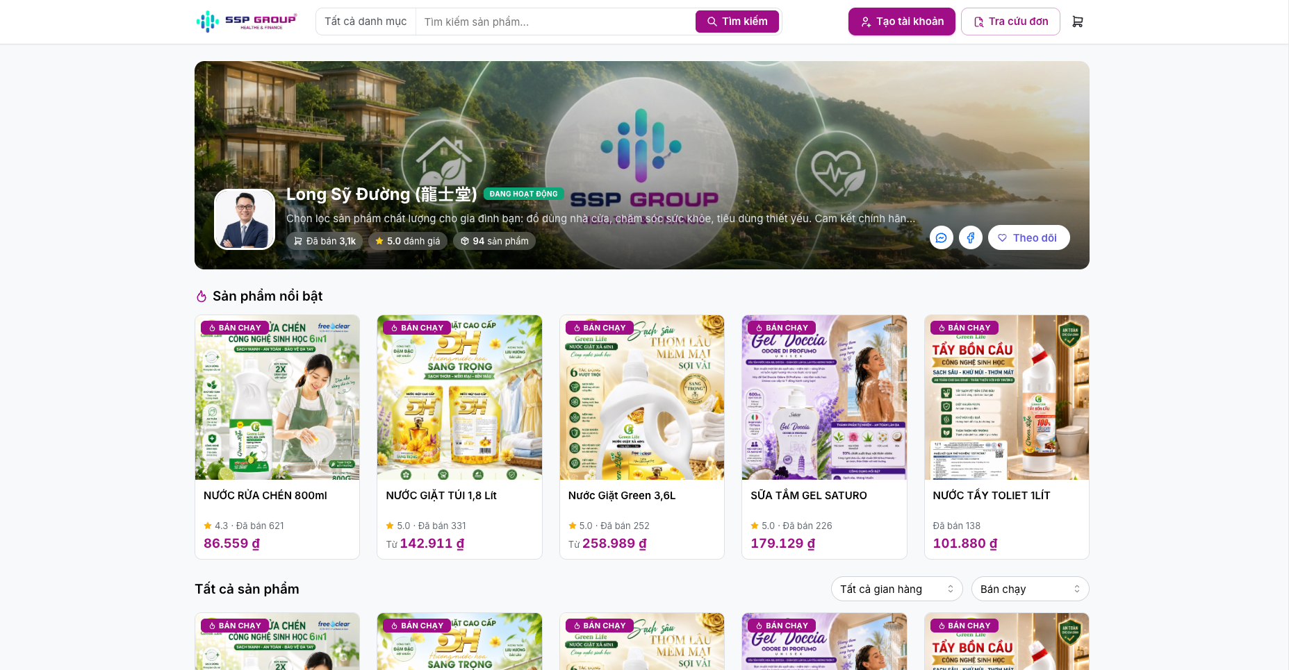 Màn hình cấu hình giá bán và hoa hồng trên SellingHub